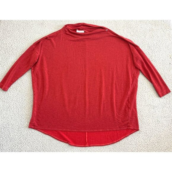 Bryn Walker Sweater Cowl Knit Maroon Oversize High Low Hem Coastal - Picture 1 of 16